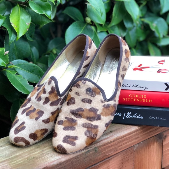 ❌SOLD❌ Boden Calf Hair Leopard Print Loafers, 39 - Picture 2 of 8